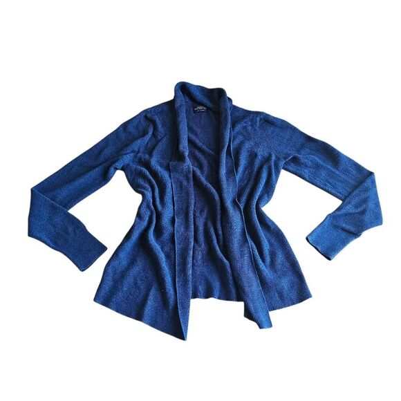 All saints womens Sz L heathered navy open front cardigan sweater - Picture 4 of 8